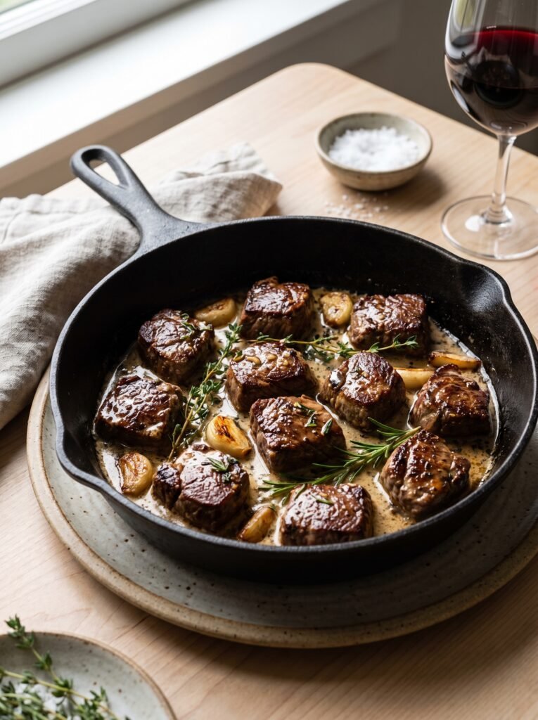 Creamy Garlic Butter Steak Bites