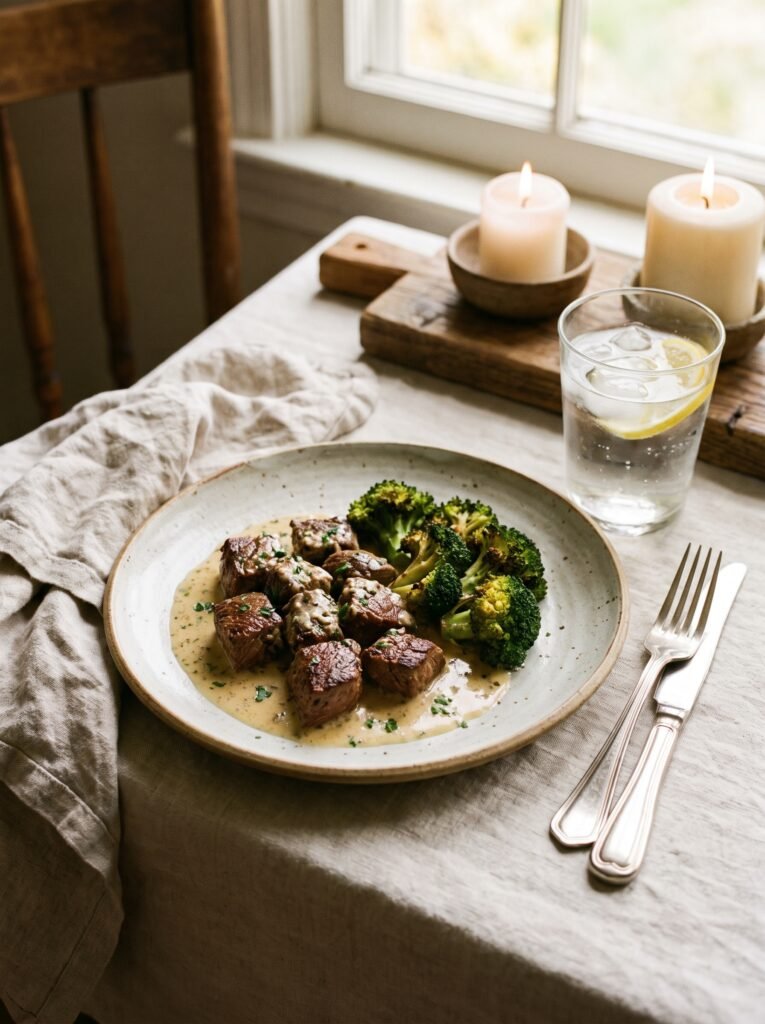 Creamy Garlic Butter Steak Bites