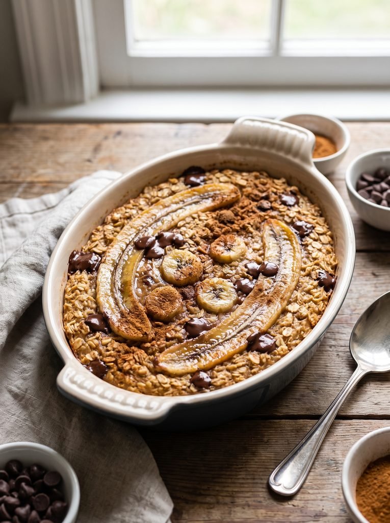 Banana Chocolate Chip Baked Oatmeal