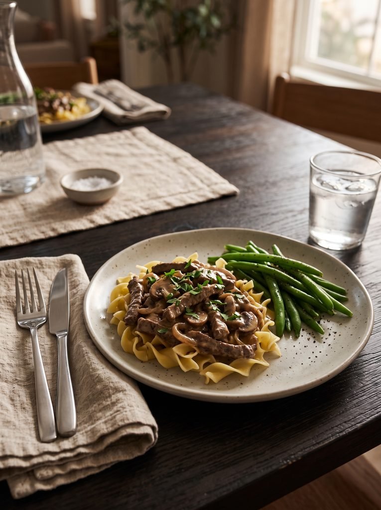 Slow Cooker Beef Stroganoff
