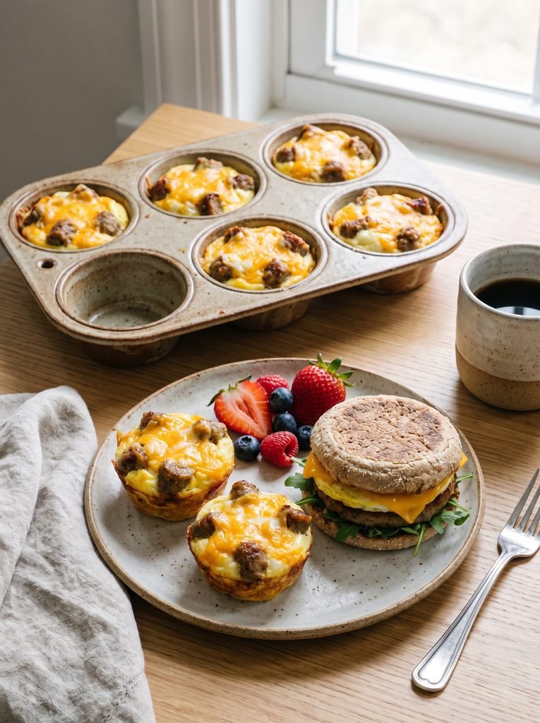 Sausage Egg & Cheese Breakfast Muffins
