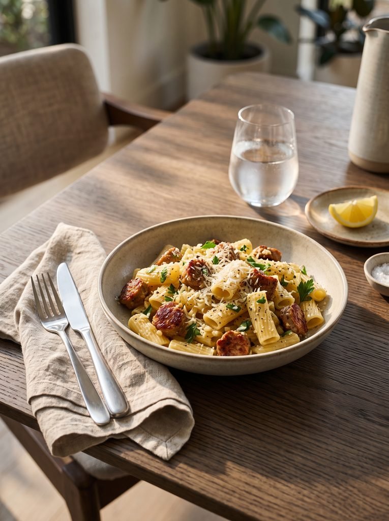 Garlic Butter Sausage Pasta