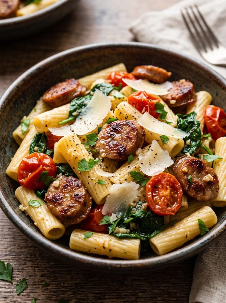 Garlic Butter Sausage Pasta