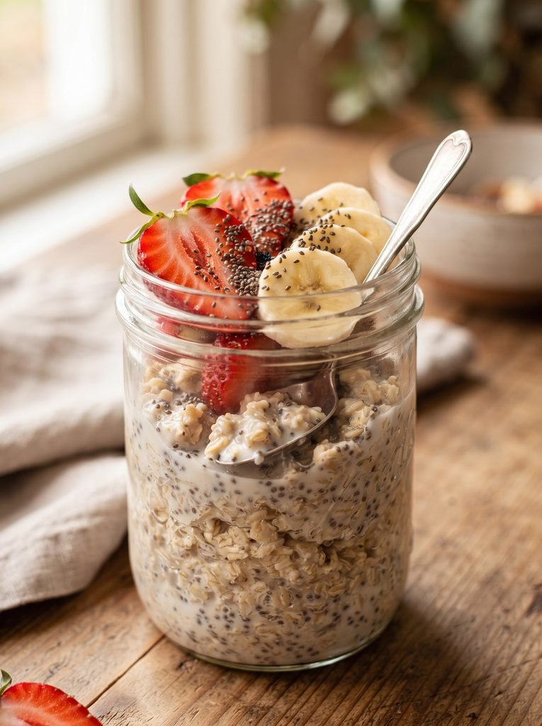 Strawberry Banana Overnight Oats