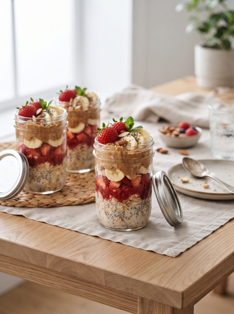 Strawberry Banana Overnight Oats