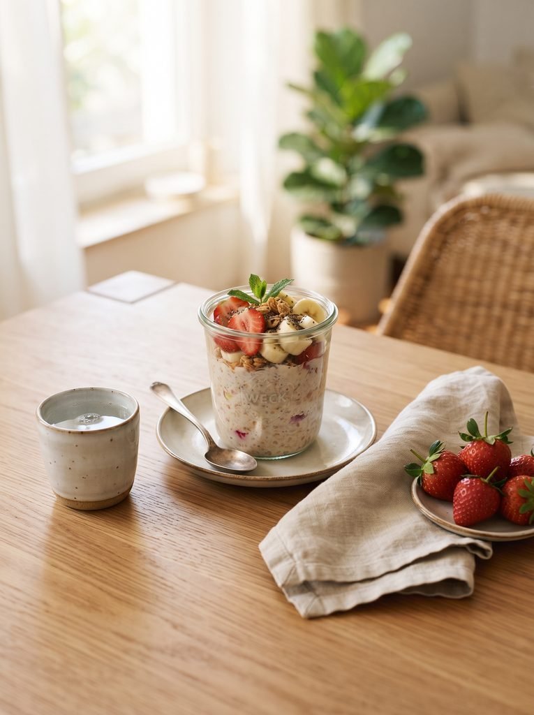 Strawberry Banana Overnight Oats
